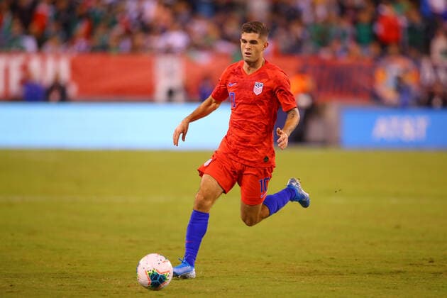 EAST RUTHERFORD, NJ - SEPTEMBER 06: United States midfielder Christian Pulisic (10) during the first half of the International Friendly, Länderspiel, Nationalmannschaft soccer game between the the United States and Mexico on September 6, 2019 at LetLife Stadium in East Rutherford, NJ. (Photo by Rich Graessle Icon Sportswire)e) SOCCER: SEP 06 USA v Mexico Icon1909041578