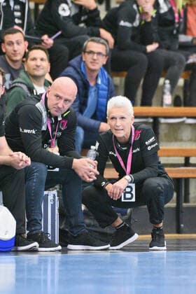 Edina Rott (TusSies Metzingen Trainerin) und Frenc Rott (TusSies Metzingen Geschaeftsfuehrer) TusSies Metzingen, Handball, HBF, Ligaspiel, 16.10.2019, Foto:TBaur Eibner FrischAuf Goeppingen vs. TusSies Metzingen Goeppingen Copyright: xEIBNER TobiasxBaurx EP_TBR