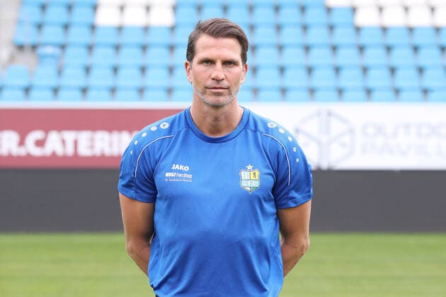 Teampraesentation Chemnitz Fussball 3.Liga Trainer Patrick Glöckner Gloeckner; Chemnitzer FC; 3.Liga, Porträttermin 2019 2020 , Chemnitz, 16.10.2019, Stadion Chemnitz, Fussball ,