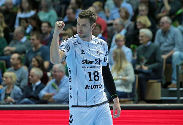 17.10.2019, xovx, Handball HBL, HSG Wetzlar - THW Kiel emspor, Jubel bei Niclas Ekberg (THW Kiel), Freisteller. (DFL DFB REGULATIONS PROHIBIT ANY USE OF PHOTOGRAPHS as IMAGE SEQUENCES and or QUASI-VIDEO) Wetzlar