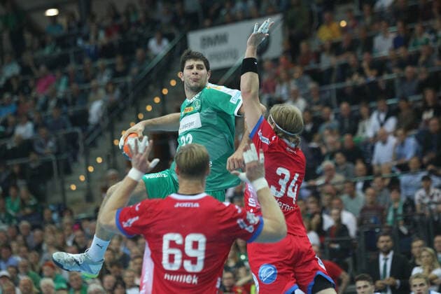 SC DHfK Leipzig vs. TBV Lemgo Lippe, Liqui Moly HBL, 17.10.19 Handball, 1. Bundesliga, Saison 2019 2020, 10. Spieltag: SC DHfK Leipzig vs. TBV Lemgo Lippe am 17.10.19 in der Arena Leipzig. Im Bild: Marko MAMIC ( 22, SC DHfK Leipzig) Copyright: xBEAUTIFULxSPORTS JanxKaeferx