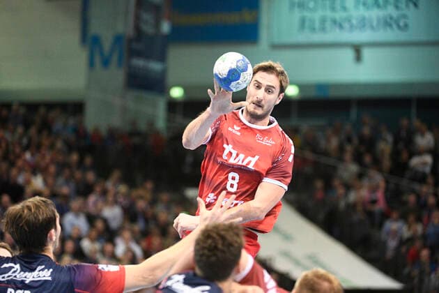 Gunnar Dietrich (Eulen Ludwigshafen), Handball-Bundesliga, Männer, 10. Spieltag, SG Flensburg-Handewitt vs Eulen Ludwigshafen, 17.10.19 Flensburg Flens-Arena Schleswig-Holstein Germany