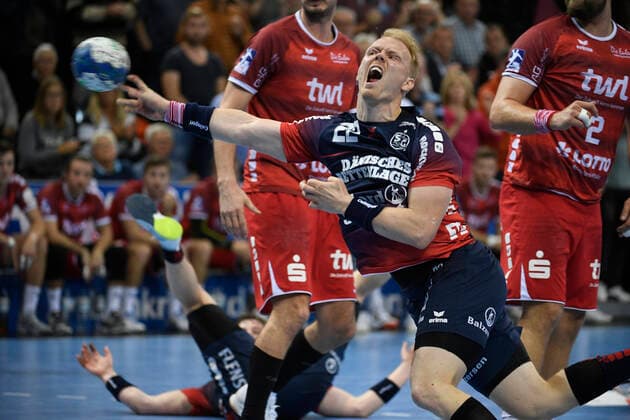 Anders Zachariassen (SG Flensburg-Handewitt), Handball-Bundesliga, Männer, 10. Spieltag, SG Flensburg-Handewitt vs Eulen Ludwigshafen, 17.10.19 Flensburg Flens-Arena Schleswig-Holstein Germany