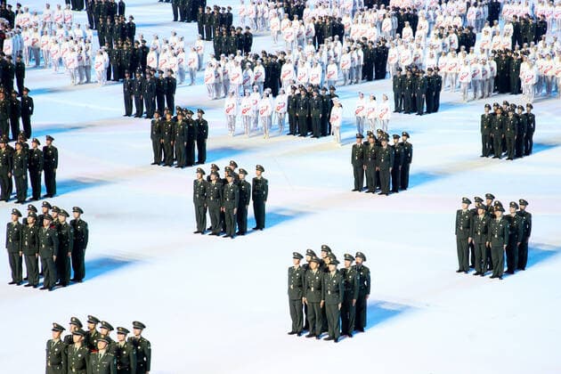 VARIOUS SPORTS - CISM World Games 2019 WUHAN,CHINA,18.OCT.19 - VARIOUS SPORTS - CISM Military World Games, opening ceremony. Image shows a showact. GEPAxpictures xChristianxWalgram