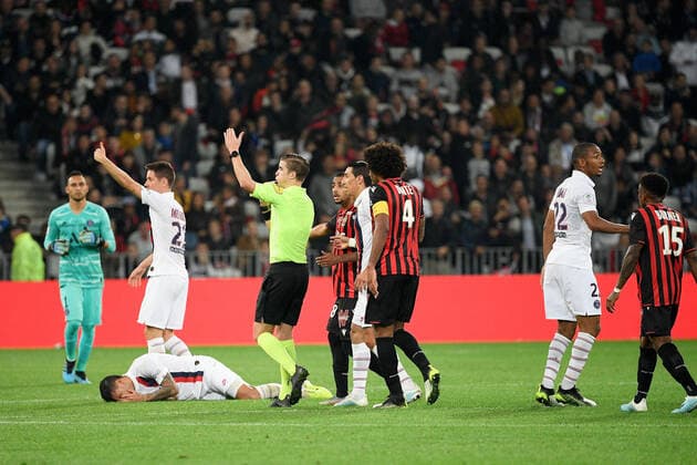 FRANCOIS LETEXIER (ARBITRE) FOOTBALL : Nice vs Paris SG - Ligue 1 Conforama - 18 10 2019 FEP Panoramic 