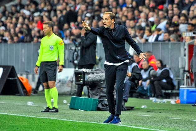 Thomas Tuchel (entraineur de l equipe du PSG) FOOTBALL : OGC nice vs PSG - Ligue 1 conforama - Nice - 18 10 2019 NorbertScanella PanoramiC 