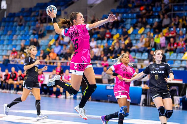 Ludwigsburg, Deutschland 19. Oktober 2019: CL - 19 20 - SG BBM Bietigheim vs. Brest Bretagne Handball Pauline Coatanea (Brest Bretagne) Bietigheim-Bissingen Egetrans Arena Baden-Württemberg Deutschland