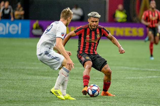 ATLANTA, GA - OCTOBER 19: Atlanta United forward Josef Martinez (7) during the MLS, Fussball Herren, USA playoff match between the New England Revolution and Atlanta United FC on October 19, 2019 at Mercedes-Benz Stadium in Atlanta, GA. (Photo by John Adams Icon Sportswire) SOCCER: OCT 19 MLS Cup Playoffs - New England Revolution at Atlanta United FC Icon1910191030