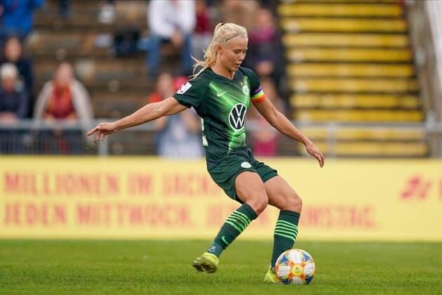 FRANKFURT, GERMANY - OCTOBER 20: Pernille Harder of Vfl Wolfsburg scores from the penalty spot to put her team into a 2:0 lead during the Women s League Die Liga football match between 1. FFC Frankfurt and Vfl Wolfsburg Women at Stadion am Brentanobad on October 20, 2019 in Frankfurt, Germany (Photo by Daniela Porcelli SPP) Copyright: xDanielaxPorcellix 20191020-14-39-50-DJP09107
