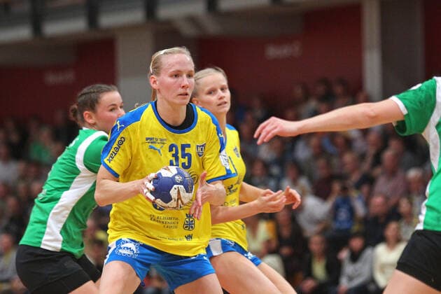 Handball, 2. HBF, HC Leipzig vs. Werder Bremen, 20.10.19 Handball, 2. Bundesliga Frauen, HBF, Saison 2019 2020, 6. Spieltag: HC Leipzig vs. SV Werder Bremen am 20.10.19 in der Sporthalle Bruederstrasse Leipzig. Im Bild: Jaqueline HUMMEL ( 35, HC Leipzig) Copyright: xBEAUTIFULxSPORTS JanxKaeferx
