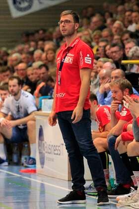 2.Bundesliga Handball VfL Luebeck-Schwartau - TUSEM Essen 20.10.2019, Hansehalle Luebeck, GER, 2.Bundesliga Handball VfL Luebeck-Schwartau - TUSEM Essen im Bild picture shows Trainer Jaron Siewert (TUSEM Essen)