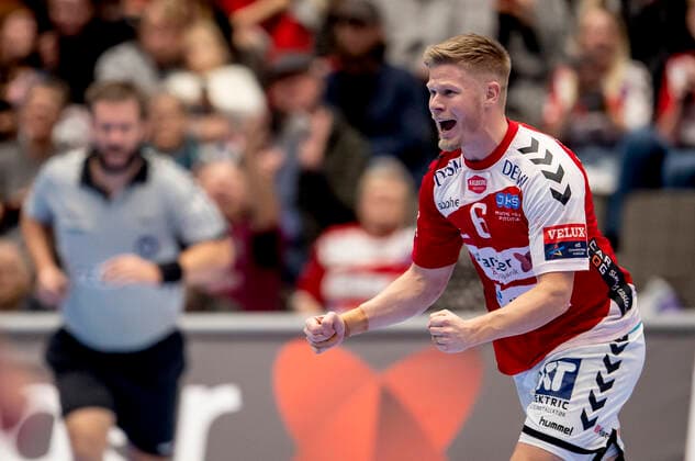 Aalborg Handbold moeder SG Flensburg-Handewitt i en Champions League herrehaandboldkamp spillet i Jutlander Bank Arena, Aalborg, soendag den 20. oktober 2019. Slut 31-28 Sebastian Barthold (6) Aalborg. , Aalborg Copyright: FotografxRenéxSchütze RenéxSchützex COP107 spdk20191020-193020-L