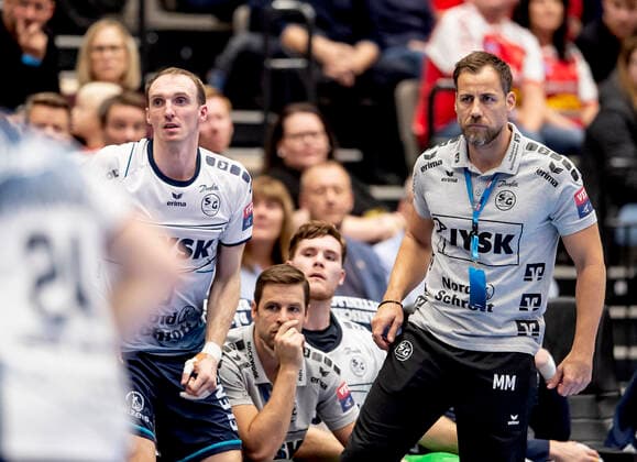 Aalborg Handbold moeder SG Flensburg-Handewitt i en Champions League herrehaandboldkamp spillet i Jutlander Bank Arena, Aalborg, soendag den 20. oktober 2019. Slut 31-28 Cheftraener Maik Machulla. , Aalborg Copyright: FotografxRenéxSchütze RenéxSchützex COP107 spdk20191020-193206-L