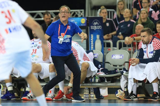 Zagreb, 23.10.2019. - Friendly handball match between Croatia and Germany at the Zagreb Arena. Croatia (white) - Germany (black) 25:26 Lino CERVAR (CRO) 