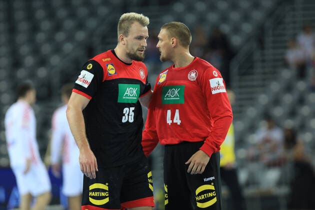 Zagreb, 23.10.2019. - Friendly handball match between Croatia and Germany at the Zagreb Arena. Croatia (white) - Germany (black) 25:26 Julius KUHN (35) and Dario QUENSTEDT (44) 