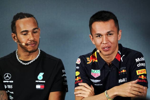 Photo4 LaPresse 24 10 2019 Mexico City, Mexico Grand Prix Formula One Mexico 2019 In the pic: Lewis Hamilton (GBR) Mercedes AMG F1 W10 and Alexander Albon (THA) Red Bull Racing RB15  Copyright: xPhoto4 LaPressex
