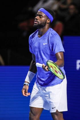 Swiss Indoors ATP, Tennis Herren World Tour 500) - 2019 - 24-10-2019 Frances Tiafoe(USA), beim Swiss Indoors (ATP World Tour 500) Tennisspiel 1 8-Finals Einzel zwischen Stan Wawrinka(SUI) und Frances Tiafoe(USA), am Donnerstag, den 24. Oktober 2019 St. Jakobshalle in Basel (Schweiz). Copyright: xBEAUTIFULxSPORTS G.xHubbsx
