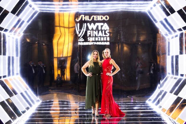 SHENZHEN, CHINA - OCTOBER 25: Timea Babos (L) of Hungary and Kristina Mladenovic of France attend 2019 WTA, Tennis Damen Finals Shenzhen Gala Evening & Draw Ceremony at Hilton Hotel on October 25, 2019 in Shenzhen, Guangdong Province of China.  Copyright: xVCGx CFP111256392002 