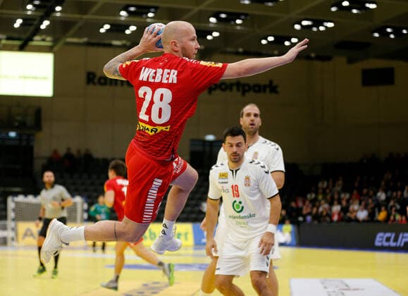 HANDBALL - AUT vs SRB, friendly match GRAZ,AUSTRIA,25.OCT.19 - HANDBALL - OEHB international match, Länderspiel, Nationalmannschaft Austria vs Serbia, test match. Image shows Robert Weber (AUT). GEPAxpictures xDavidxRodriguez