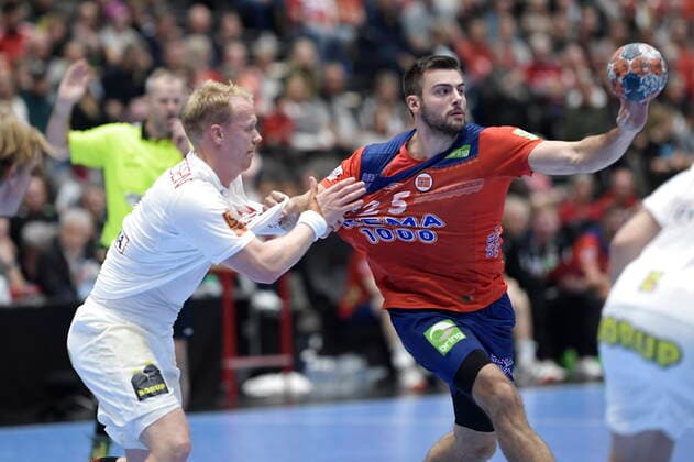 Golden League-kampen i herrehaandbold mellem Danmark og Norge, i Gigantium loerdag den 26. oktober 2019. , Aalborg Denmark Copyright: RenexSchützex cop101 spdk20191026-173029-L