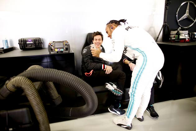 Motorsports: FIA Formula One World Championship, WM, Weltmeisterschaft 2019, Grand Prix of Mexico, Toto Wolff (AUT, Mercedes AMG Petronas Motorsport), 44 Lewis Hamilton (GBR, Mercedes AMG Petronas Motorsport), Mexico-City Mexico