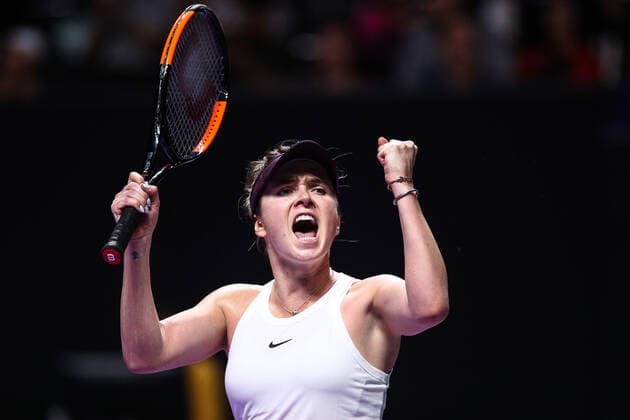 Bilder des Jahres 2019, Sport 10 Oktober Sport Bilder des Tages SHENZHEN, CHINA - OCTOBER 28: Elina Svitolina of Ukraine celebrates victory after the Women s Singles group match against Karolina Pliskova of the Czech Republic on Day two of the 2019 WTA, Tennis Damen Finals at Shenzhen Bay Sports Center on October 28, 2019 in Shenzhen, Guangdong Province of China.  Copyright: xVCGx CFP111256760163 