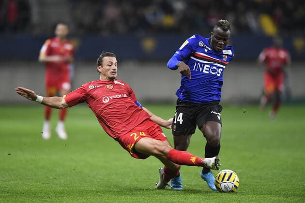 24 PIERRE LEMONNIER (MANS) - 14 IGNATIUS GANAGO (NICE) FOOTBALL : Le Mans vs Nice - Coupe de la Ligue - 30 10 2019 AnthonyBIBARD FEP Panoramic 