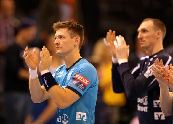 Foto : skeptische Miene bei ... Lasse Svan ( Flensburg ) Handball Herren Champions-League Mi. 30.10.2019 SG Flensburg - Barcelona