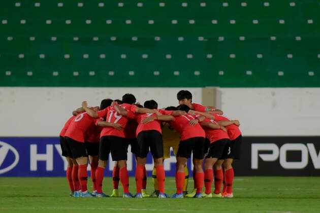 Sub 17 República da Korea e França GOIÂNIA, GO - 30.10.2019: SUB 17 REPÚBLICA DA KOREA E FRANÇA - Republic of Korea team during Under 17 Republic of Korea and France. Match valid for the FIFA U17, U 17 World Cup group stage. Serrinha Stadium in Goiânia, GO. (Photo: Reinaldo Reginato Fotoarena) x1822645x  ReinaldoxReginato