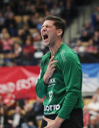 Martin Tomovski (Ludwigshafen, 12) nach einem gehaltenem Wurf beim Spiel TSG Ludwigshafen Friesenheim vs. Bergischer HC in der 1. Handball Bundesliga am 31.10.2019, TSG Ludwigshafen Friesenheim - Bergischer HC, Handball, 1. Bundesliga, 31.10.2019 Ludwigshafen Copyright: xEibner-Pressefotox xMichaelxBermx