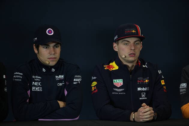 Photo4 LaPresse 31 10 2019 Austin, USA Grand Prix Formula One USA 2019 In the pic: Official Fia press conference, PK, Pressekonferenz Lance Stroll (CDN) Racing Point F1 RP19 and Max Verstappen (NED) Red Bull Racing RB15  Copyright: xPhoto4 LaPressex