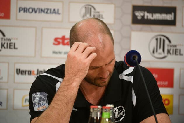 Melsungen-Trainer Heiko Grimm, Handball-Bundesliga, Liqui-Moly-HBL, Männer, 11. Spieltag, THW Kiel vs Melsungen, 31.10.19 Kiel Sparkassen Arena Schleswig-Holstein Germany