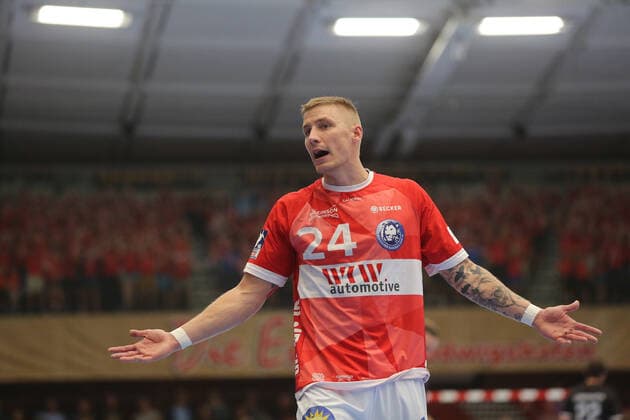 Linus Arnesson (Bergischer HC, 24) beim Spiel TSG Ludwigshafen Friesenheim vs. Bergischer HC in der 1. Handball Bundesliga am 30.10.2019, TSG Ludwigshafen Friesenheim - Bergischer HC, Handball, 1. Bundesliga, 30.10.2019 Ludwigshafen Copyright: xEibner-Pressefotox xMichaelxBermelx