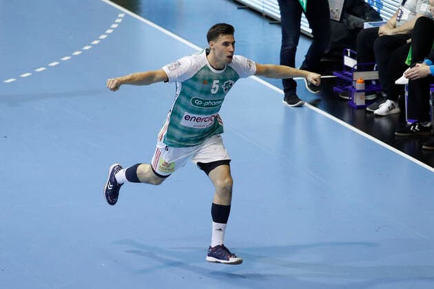 31.10.2019, Swiss Life Hall, Hannover, Ligaspiel, 1. Liga, TSV Hannover-Burgdorf vs HSG Nordhorn-Lingen, im Bild Ivan Martinovic (5, Han.-Burgdorf) jubelt TSV Hannover-Burgdorf vs HSG Nordhorn-Lingen