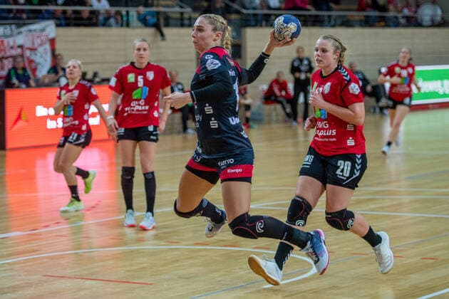 Christin Kühlborn (Bensheim) im DHB-Pokal Achtelfinale SV Union Halle-Neustadt (Wildcats) vs. HSG Bensheim Auerbach Handball DHB Pokal - Saison 2019 2020 Copyright: xVIADATAx xHolgerxJohnx Halle Saale Sachsen-Anhalt Deutschland