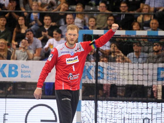 Handball TVB Stuttgart-SG Flensburg-Handewitt 02.11.2019 Deutschland Handball Bundesliga Männer Saison 2019 2020 TVB Stuttgart-SG Flensburg-Handewitt. Torwart Jahannes Bitter Stuttgart.