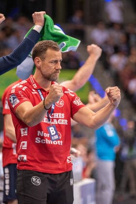 Trainer Maik Machulla (SG Flensburg-Handewitt). Deutschland, Stuttgart, 02.11.2019, HaBa, BuLi: TVB 1898 Stuttgart vs SG Flensburg-Handewitt, Porsche Arena
