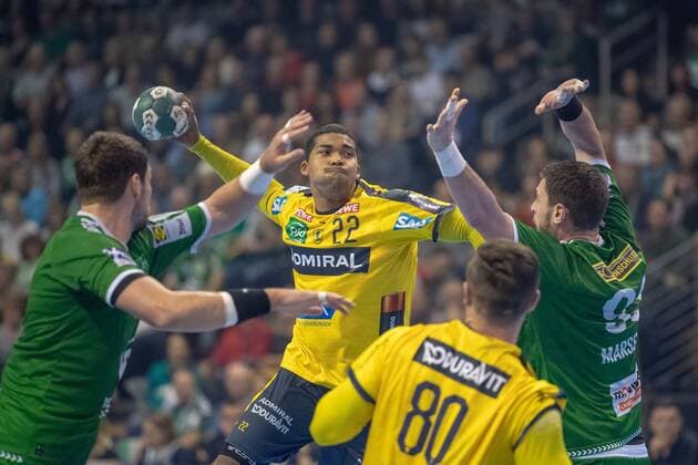 Handball Berlin 03.11.2019 1. Bundesliga HBL Saison 2019 2020 Füchse Berlin - Rhein-Neckar Löwen Mads Mensah Larsen (Rhein Neckar, No.22)