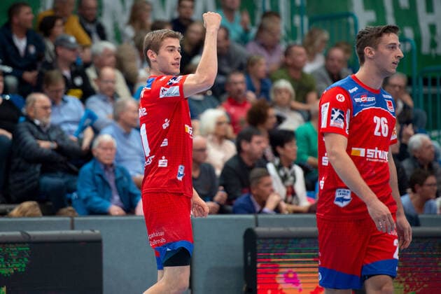 Minden, Deutschland 03.11.2019: 1. Handball-Bundesliga - 2019 2020 - GWD Minden vs. HBW Balingen-Weilstetten (L) Tim Nothdurft (Balingen) Minden Nordrhein-Westfalen Deutschland Kampa Halle