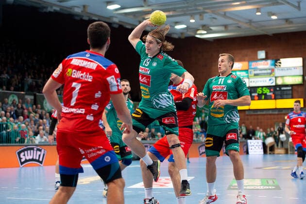 Minden, Deutschland 03.11.2019: 1. Handball-Bundesliga - 2019 2020 - GWD Minden vs. HBW Balingen-Weilstetten (M) Juri Knorr (Minden) Minden Nordrhein-Westfalen Deutschland Kampa Halle