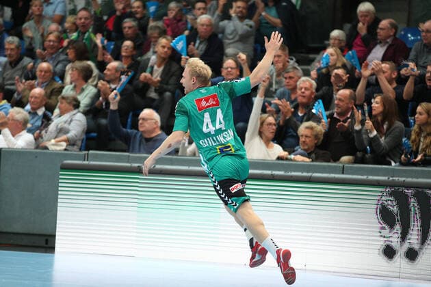 Kevin Gulliksen (TSV GWD Minden 44) GER, Handball, 1. Bundesliga, TSV GWD Minden gegen HBW Balingen-Weilstetten, 03.11.2019 Minden Copyright: xStrohdiekx Eibner-Pressefotox EP_jsk