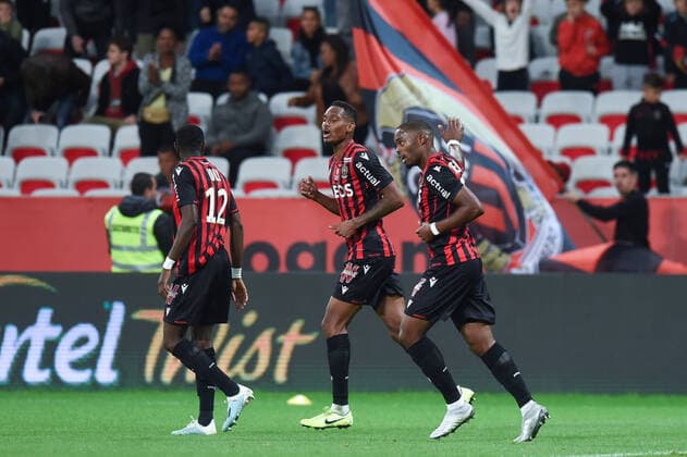 29 CHRISTOPHE HERELLE (NICE) - 25 WYLAN CYPRIEN (NICE) - JOIE FOOTBALL : Nice vs Reims - Ligue 1 Conforama - 03 11 2019 FEP Panoramic 
