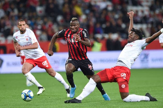 14 IGNATIUS GANAGO (NICE) - 06 AXEL DISASI (REI) FOOTBALL : Nice vs Reims - Ligue 1 Conforama - 03 11 2019 FEP Panoramic 