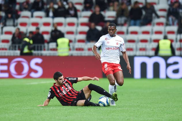 08 PIERRE LEES MELOU (NICE) - 08 DERECK KUTESA (REI) FOOTBALL : Nice vs Reims - Ligue 1 Conforama - 03 11 2019 FEP Panoramic 