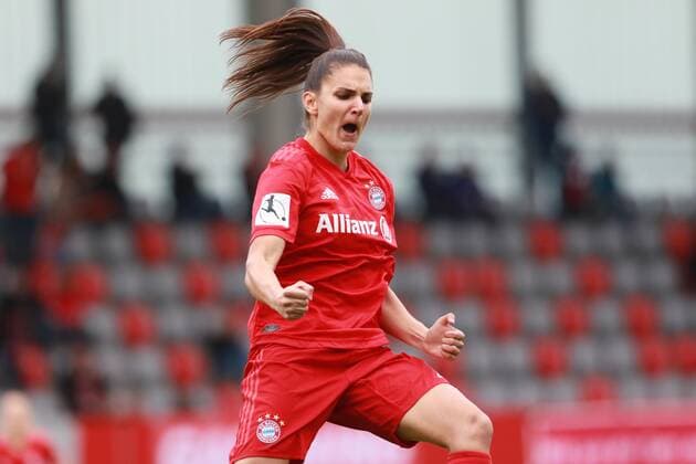 Jovana Damnjanovic (FC Bayern München) -Torjubel Frauenfussball 1. BL 03.11.2019 Campus FC Bayern München - FC Viktoria Köln