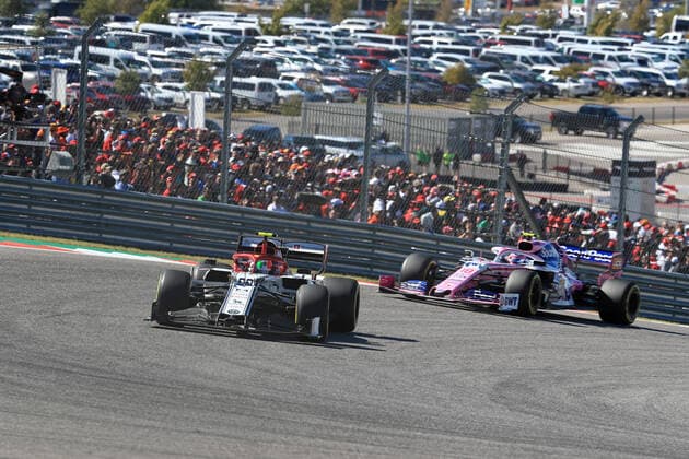 3rd November 2019; Circuit of the Americas, Austin, Texas, United States of America; Formula 1 United States Grand Prix, race day; Alfa Romeo Racing, Antonio Giovinazzi - Editorial Use  ActionPlus12184618 LeannexBoon