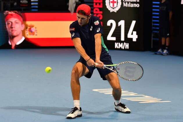 November 5, 2019, Milano, Italy: alex de minaurduring Next Gen ATP, Tennis Herren Finals - Tournament Round - Alex De Minaur vs A. Davidovich Fokina, Tennis Internationals in Milano, Italy, November 05 2019 - LPS Tennis Internationals Next Gen ATP Finals - Tournament Round - Alex De Minaur vs A. Davidovich Fokina  - ZUMAl164 20191105_zsa_l164_013 Copyright: xAlessioxTarpinix