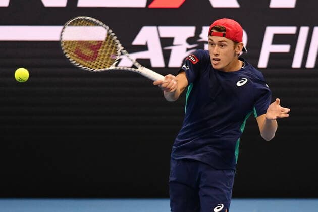 November 5, 2019, Milano, Italy: alex de minaurduring Next Gen ATP, Tennis Herren Finals - Tournament Round - Alex De Minaur vs A. Davidovich Fokina, Tennis Internationals in Milano, Italy, November 05 2019 - LPS Tennis Internationals Next Gen ATP Finals - Tournament Round - Alex De Minaur vs A. Davidovich Fokina  - ZUMAl164 20191105_zsa_l164_020 Copyright: xAlessioxTarpinix
