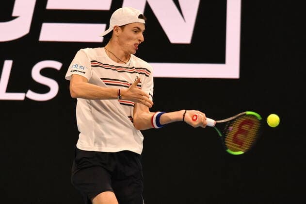 November 5, 2019, Milano, Italy: ugo humbertduring Next Gen ATP, Tennis Herren Finals - Tournament round - Ugo Humbert vs Mikael Ymer, Tennis Internationals in Milano, Italy, November 05 2019 - LPS Tennis Internationals Next Gen ATP Finals - Tournament round - Ugo Humbert vs Mikael Ymer  - ZUMAl164 20191105_zsa_l164_051 Copyright: xAlessioxTarpinix