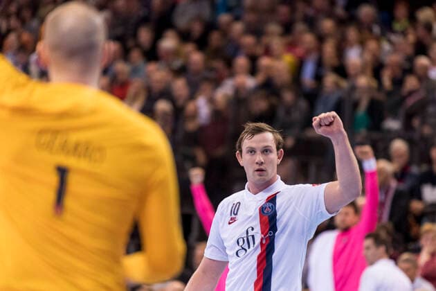 ParisÂ s Vincent Gerard (L) und Sander Sagosen (R) im Spiel SG Flensburg-Handewitt gegen Paris Saint-Germain im siebten Spiel der Gruppe A der EHF Champions League am 09.10.2010 in Flensburg (Schleswig-Holstein) in der Flens-Arena. SG Flensburg-Handewitt gegen HC PPD Zagreb Flensburg Schleswig-Holstein Deutschland